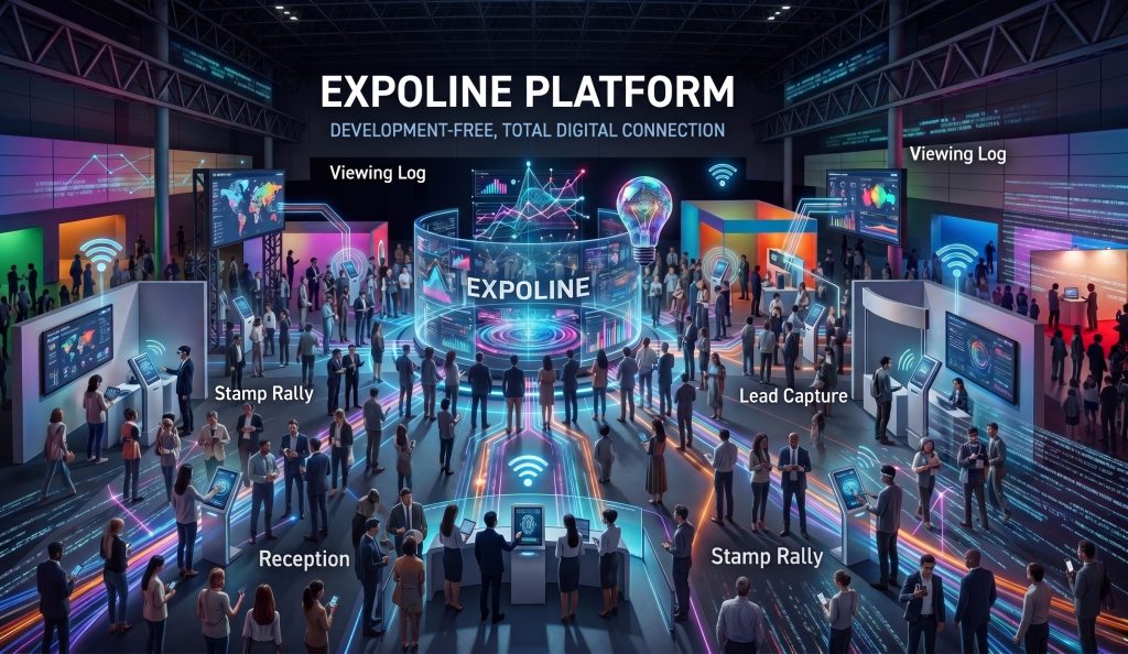 コンベンションホール内のEXPOLINE PLATFORMの図。